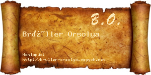 Brüller Orsolya névjegykártya